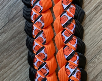 Basketball Ribbon Lei - You Pick Color!  Graduation Lei Senior Night Team Awards MVP Momento