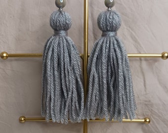 Grey Tassel Earrings