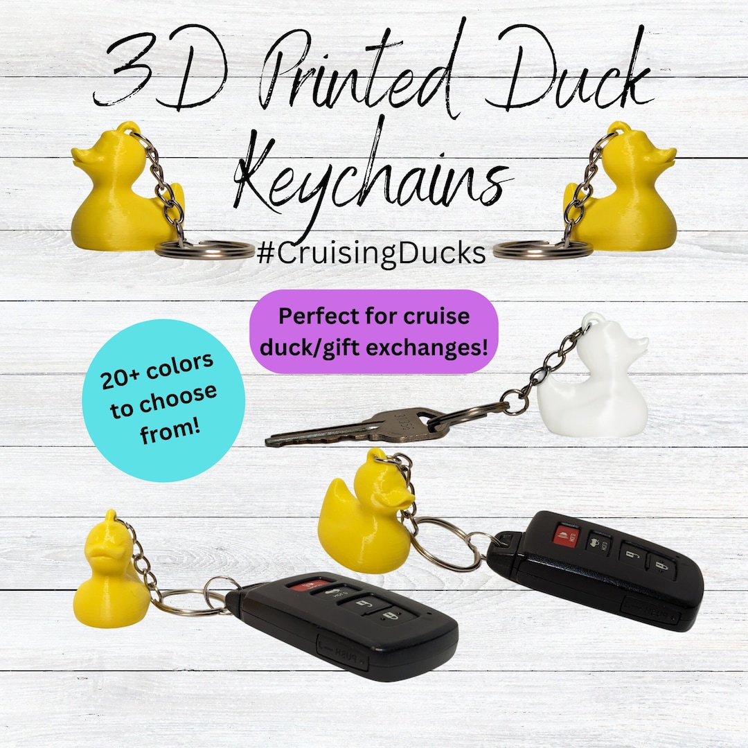Cruising Ducks Keychains, 3D Printed Ducks, Rubber Ducks, Cruise Ducks