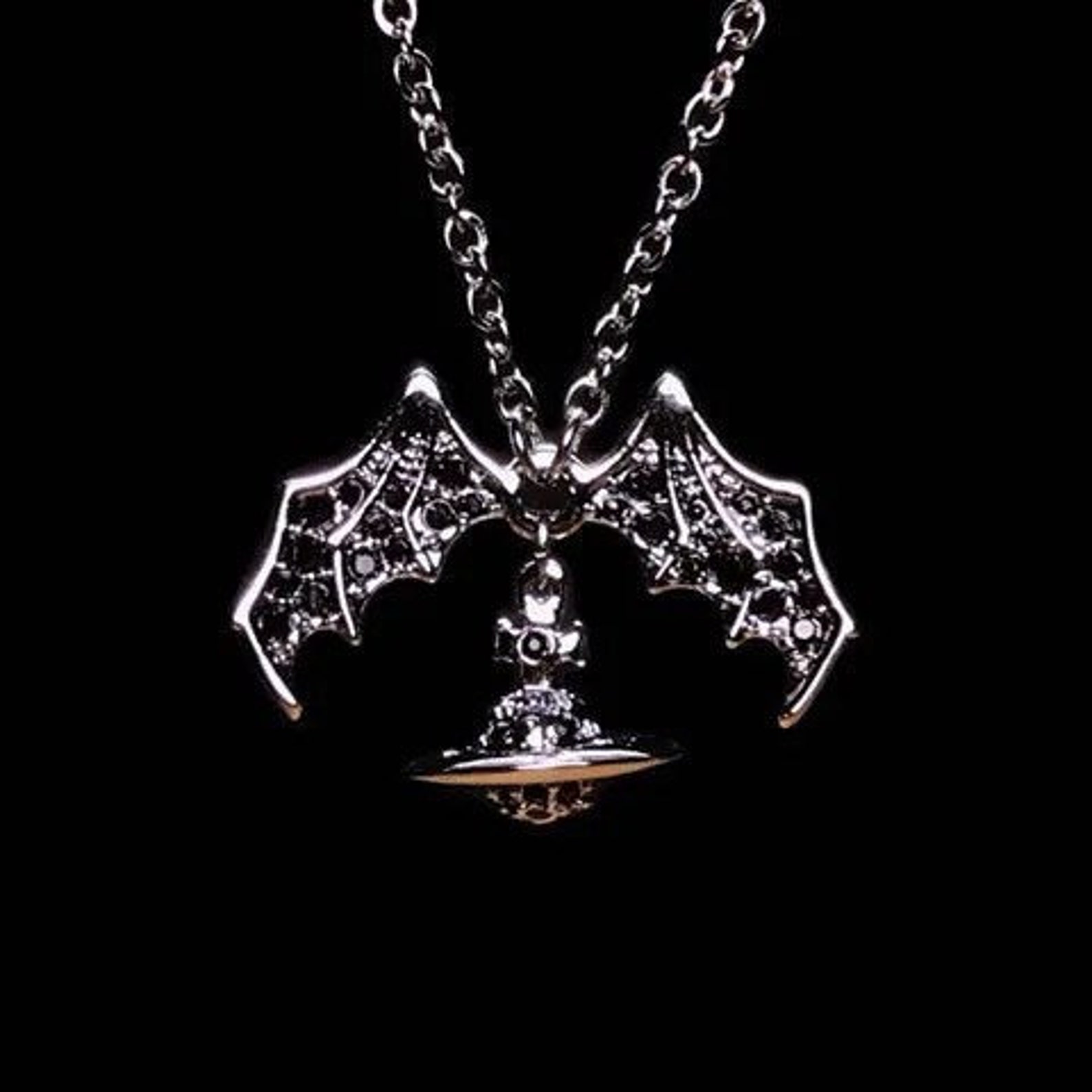 Vivienne Westwood Black Bat Wings Necklace Etsy