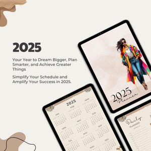 2025 Digitaler Planer für Frauen Anpassbarer Monats- und Wochenplaner für IPad und GoodNotes