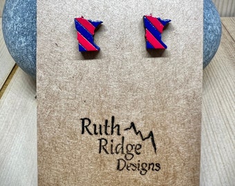 Minnesota TWINS - Blue and Red State Earrings