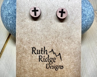 Circle Cross Studded Earrings