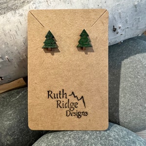 Christmas Tree with String of Lights Studded Earrings