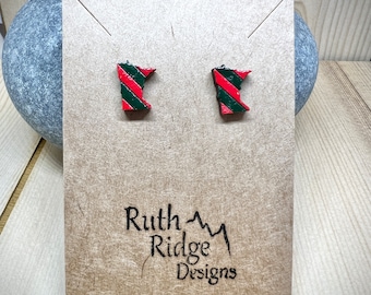 Minnesota Wild - Green and Red State Earrings