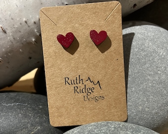 Red Heart Earring Stud