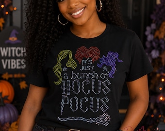 Witch Rhinestone Halloween Shirt | Sparkly Halloween Tee | Women's Halloween Shirt | Spooky Season Shirt | Bling Witch Shirt