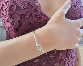 Bracciale fatto a mano, bracciale in argento 925, bracciale con gancio, gioielli fatti a mano, regalo per lei