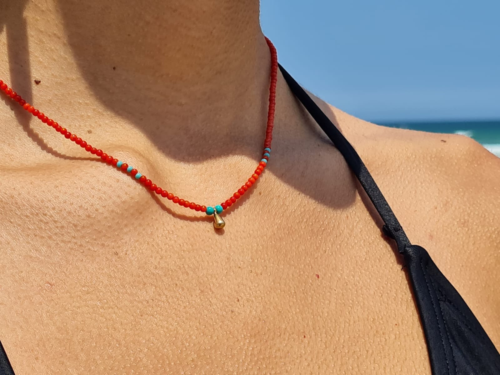 Collana In Corallo Naturale Rosso-Arancio 6mm – Argento 925, Lunghezza 43 Cm – Fatta A Mano In Germania - 4
