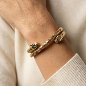 Panther Wrap Bracelet, Panther Cuff Bracelet, Statement Silver Bracelet, Elegant Animal Jewelry, Handmade Wrap Bracelet