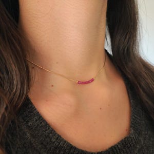 14K Gold Ruby Necklace, Natural Ruby Necklace, Gold Necklace, 14K Goldfilled, July Birthstone