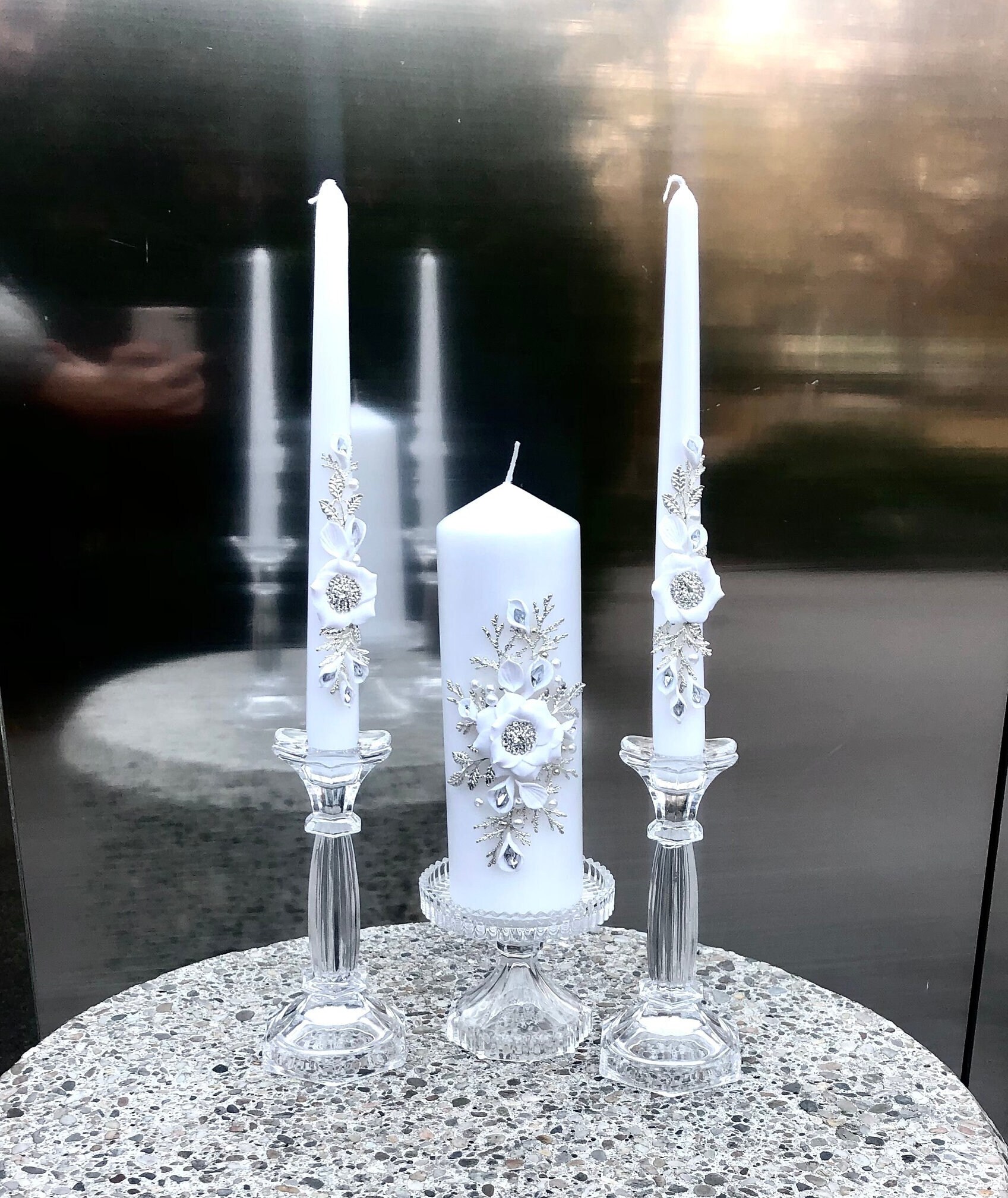 Floral Wedding Candles Floral Candles Floral Wedding Floral Unity