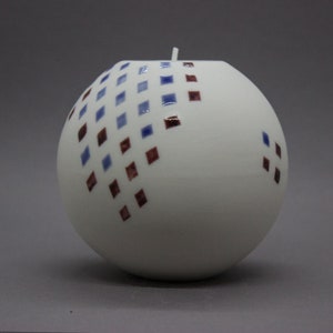Kerzenhalter, Teelichthalter, Candlestick, Lightball, Porzellan, Porcelain, Handmade, modern Design, Geometrisches Muster