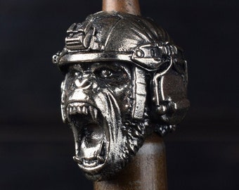 Soldaat PARACORD SLUITING KRAL Gorilla Aap Militaire Krijger Tactische Metalen Kraal Voor Mes Lanyard Armband edc Gear Sieraden Maken