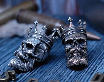 Paracord bead Skull, King Knife bead, Lanyard Bead for bracelet, Skull bead bracelet, Paracord keychain