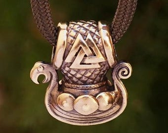 Drakkar-schiphanger – Vikingschip-ketting, Noorse mythologiesieraden, Noordse zeevarende-amulet