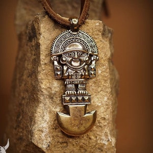 Inca Tumi Peru Pendant, God Healing Pendant, Tumi God Good Luck Pendant, Aztec Tradition Ceremonial Peruvian Jewelry