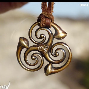 Triskelion Spiral Round Pendant, Ancient Symbol Spiritual Pendant, Celtic Triskel Mythology Medallion Pendant, Triple Spiral Of Life Jewelry