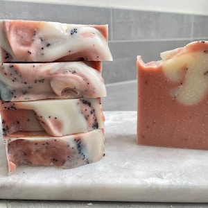 Grapefruit & Poppy-  Vegan Soap, Cold Process Soap, Handmade Bar Soap, Small Batch Soap