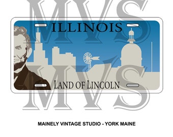 Illinois License Plate Png - Etsy