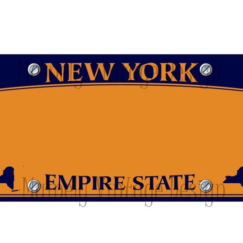 New York NY Excelsior License Vanity Plate Blank Template Etsy