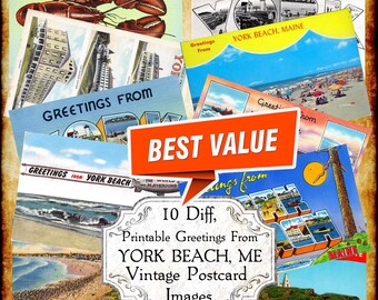 Vintage Portland Maine Postcards - 20 Pack 4x6 Reprints With Greetings Design