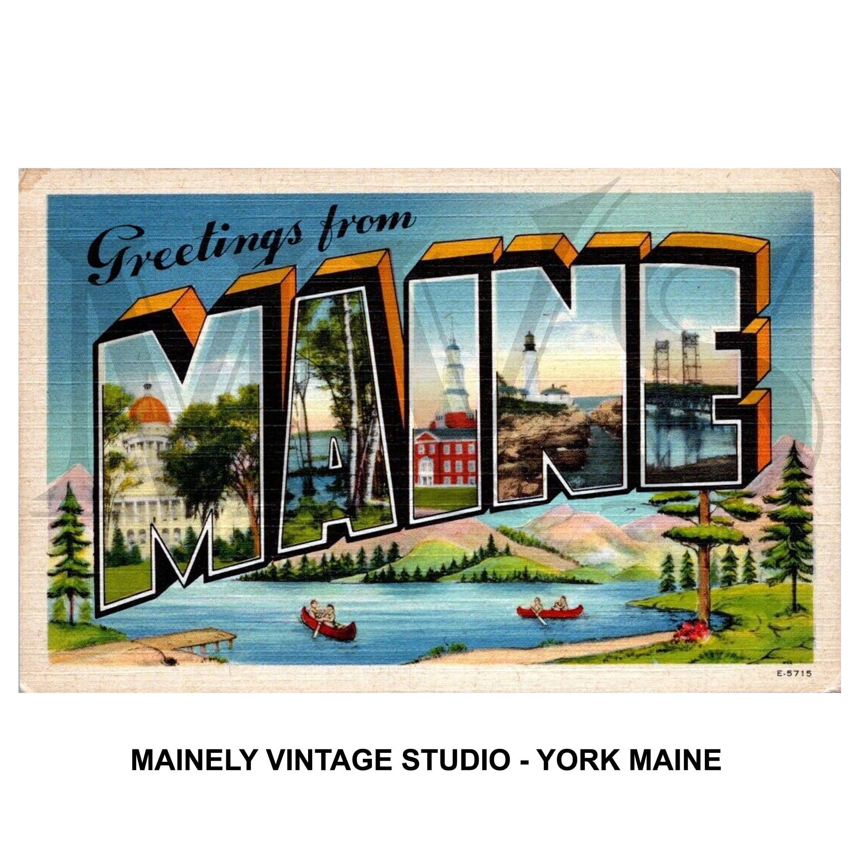Dear Mapper Vintage Maine USA Landscape Postcards Pack - 20pc Set 3.94x5.83" Cards For Mailing & Decor - View #12