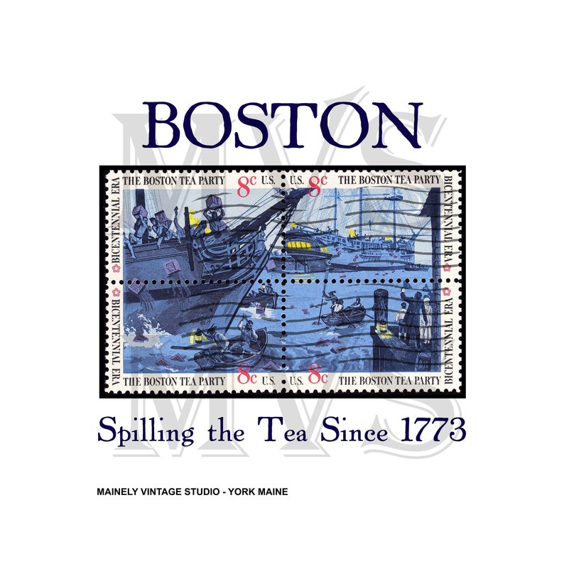 Boston Tea Party 250TH PNG & JPG Digital Printable Art Etsy UK