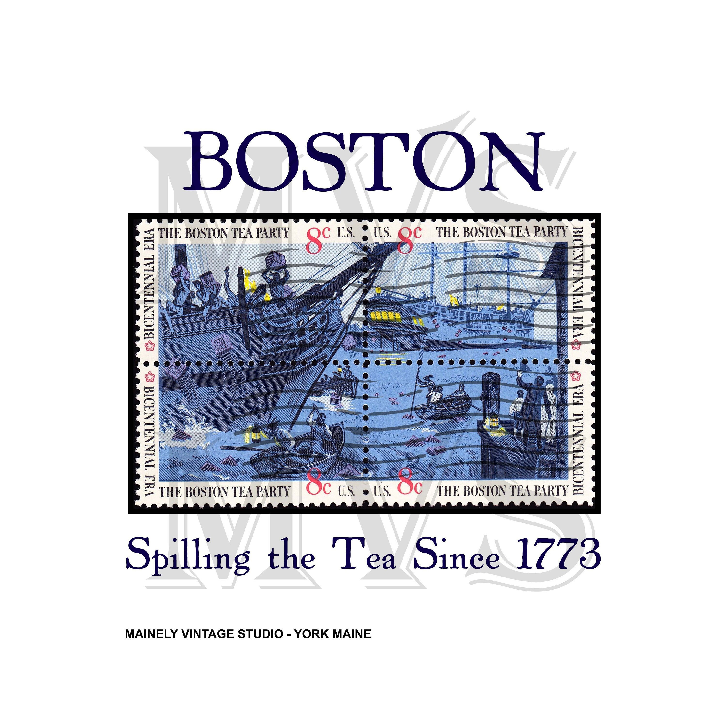 Boston Tea Party 250TH PNG & JPG Digital Printable Art Download Design