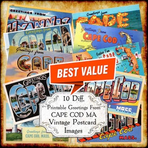 Saudações de Minnesota, MN, conjunto de imagens JPEG de cartões postais vintage - download digital - cartão postal antigo art déco para impressão com letras grandes - MN