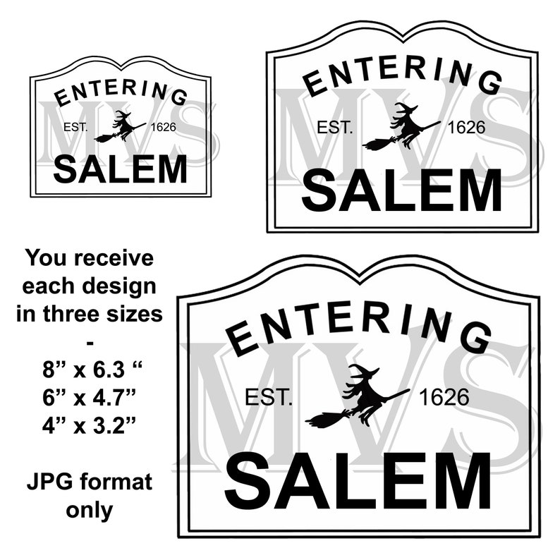 Entering Est. Sign Entering Salem MA Signs - Halloween Party Image Set (digital Download ...