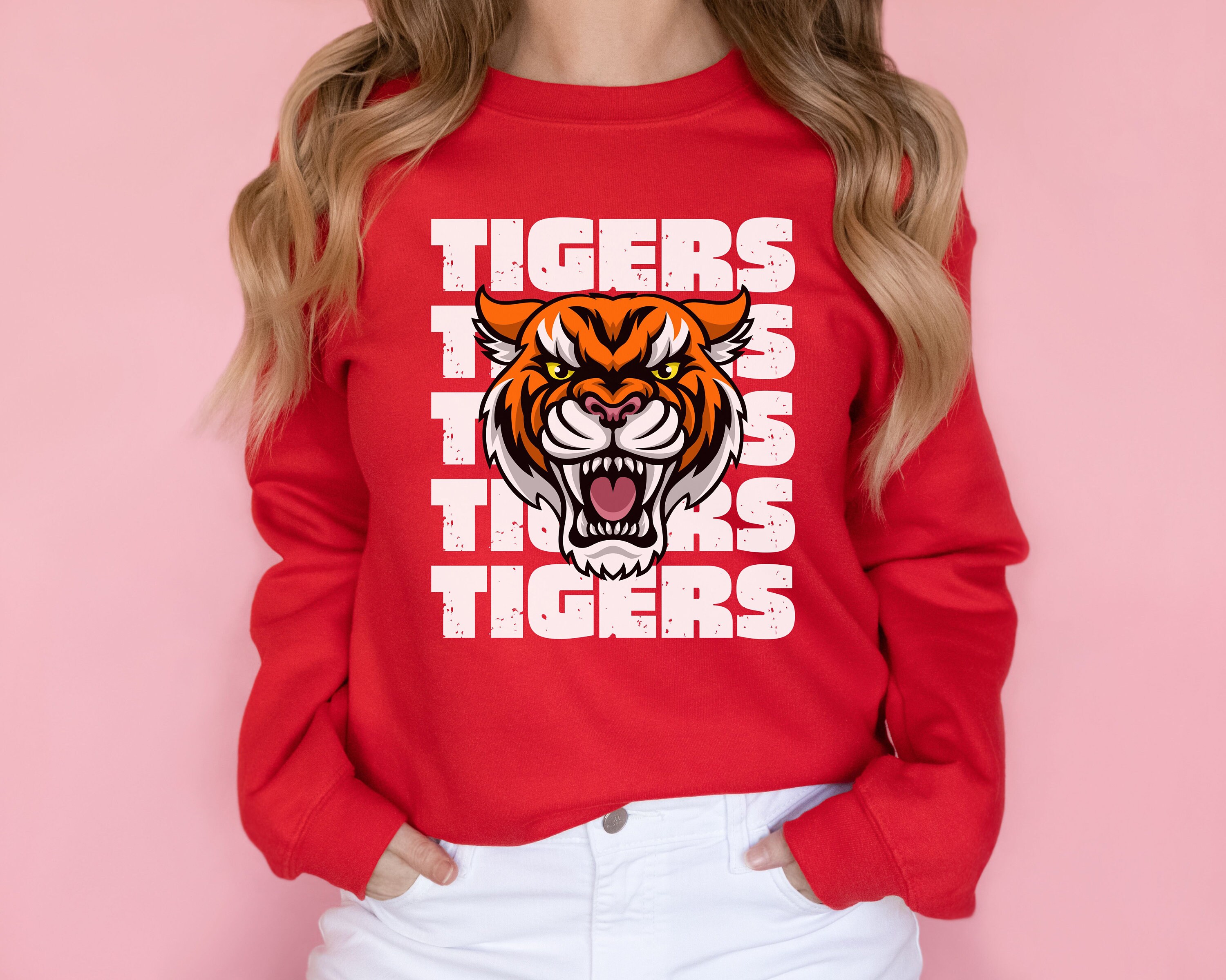 Tiger Mascot Sweatshirt Tiger Game Day Sweatshirt Tiger Etsy