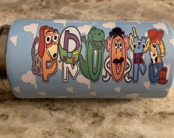 Op Toy Story geïnspireerde naam gepersonaliseerde fles 12oz