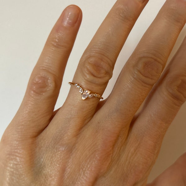 Shiny multi zircons ring, gold finishing, fine handmade stainless steel ring
