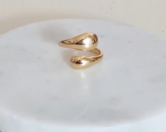 Adjustable ring, silver sterling S925, gold plated , minimal ring, handmade