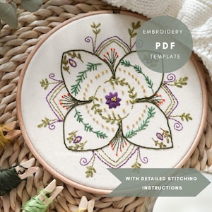 Mandala Embroidery Pattern: Beginner Floral Design (PDF Download & Guide)