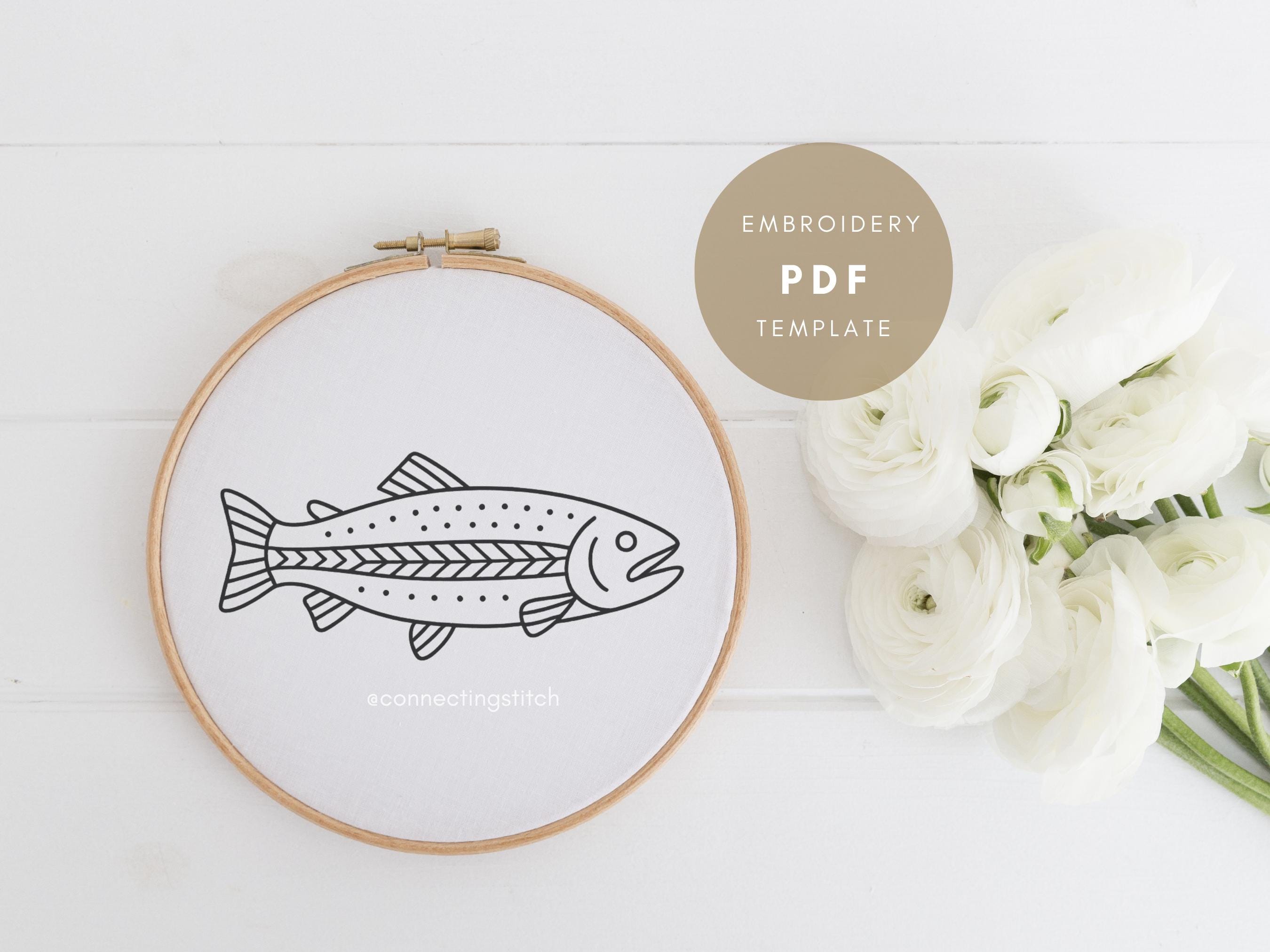 Rainbow Trout Embroidery Pattern – Beginner PDF Template - Etsy