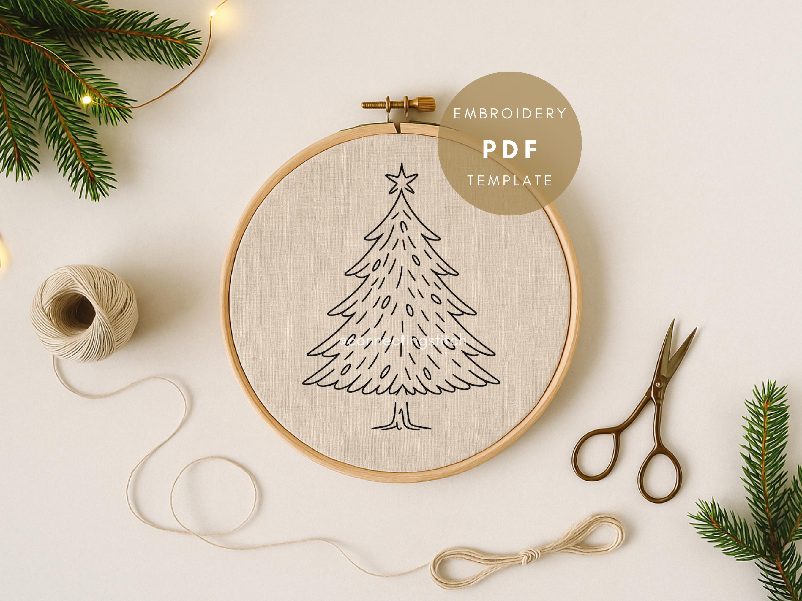 Christmas Tree Hand Embroidery Pattern: Holiday Hoop Art (PDF) - Etsy