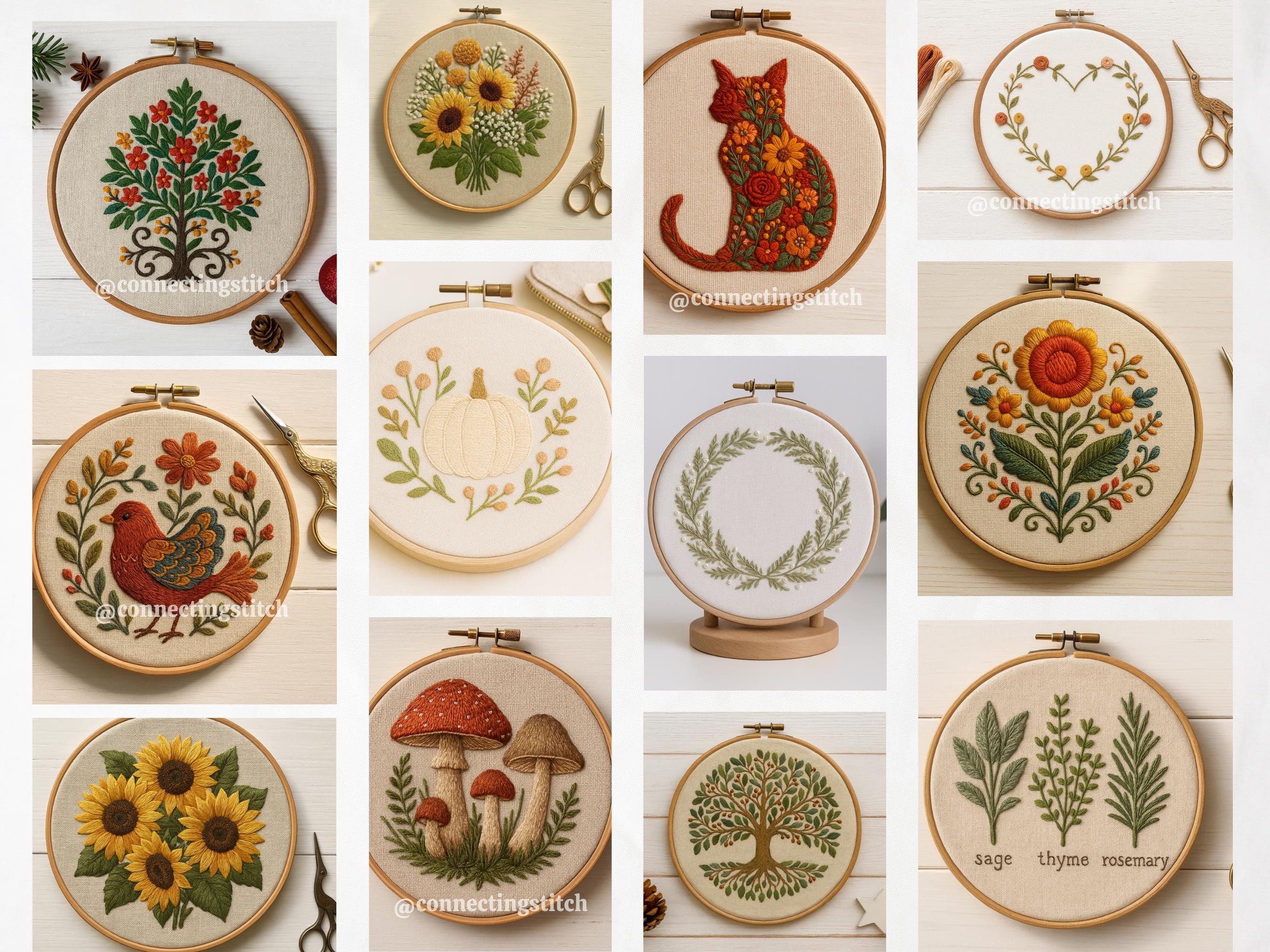 Floral Embroidery Pattern Bundle | Hand Embroidery PDF Patterns ...