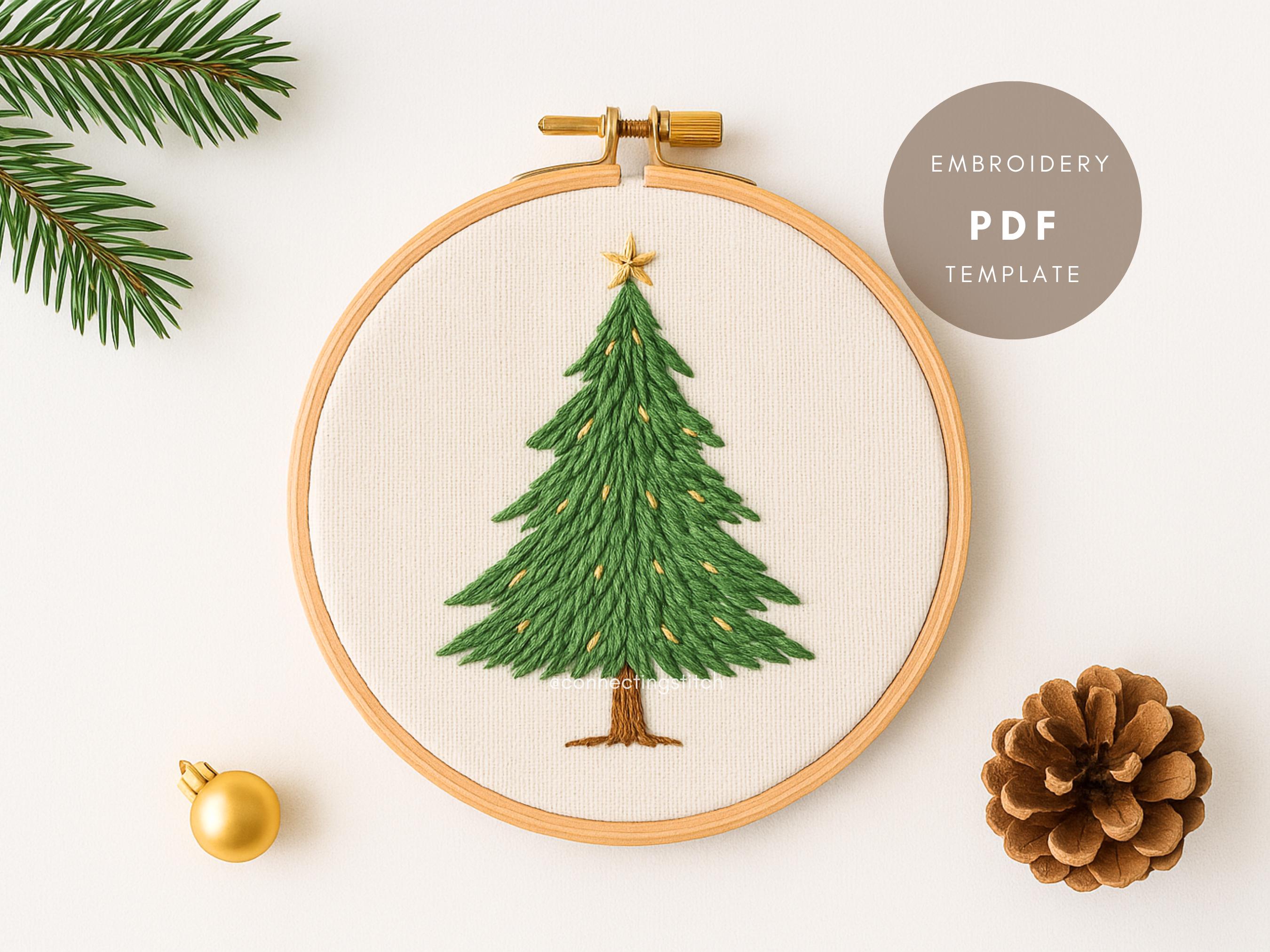 Christmas Tree Hand Embroidery Pattern: Holiday Hoop Art (PDF) - Etsy