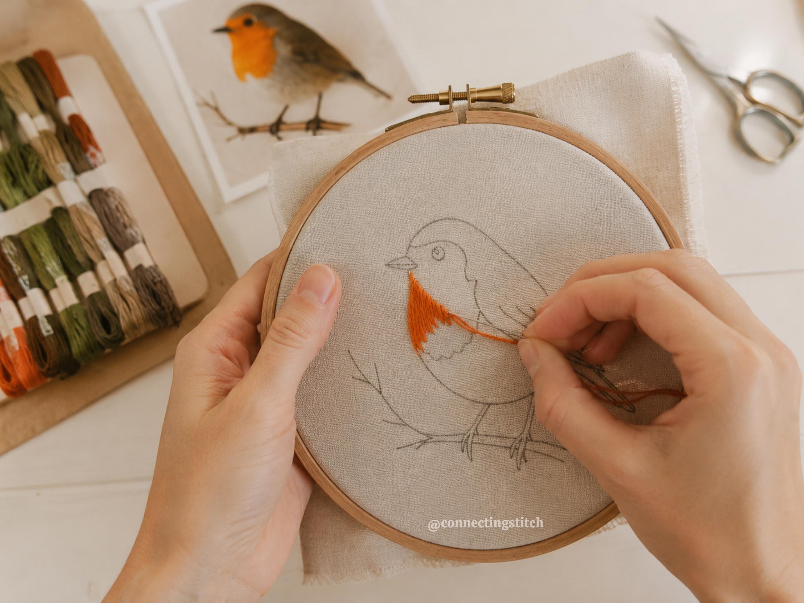 Robin Embroidery Pattern Robin Embroidery Pattern PDF | Realistic Bird, Nature Stitch Template ...