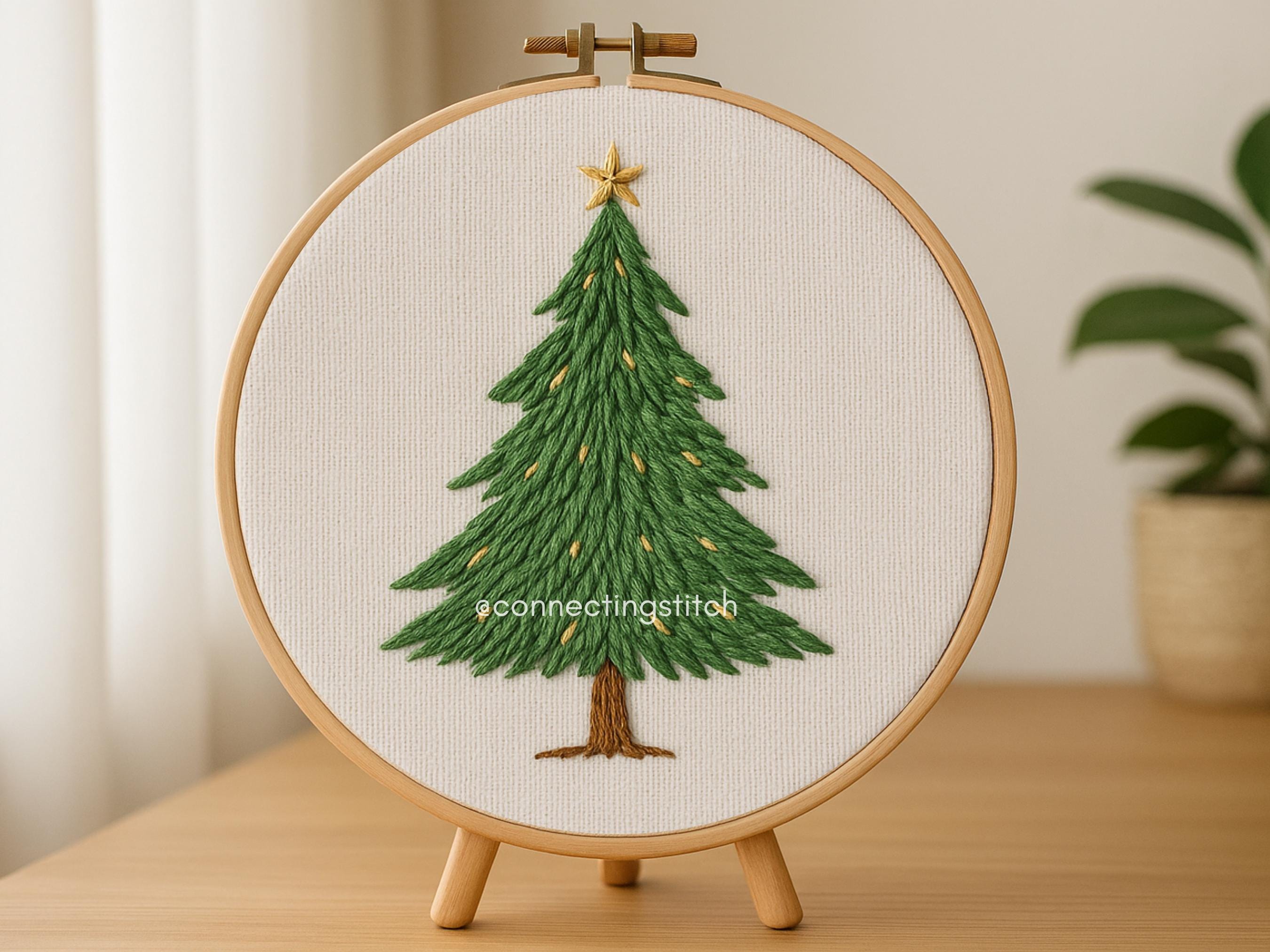 Christmas Tree Hand Embroidery Pattern: Holiday Hoop Art (PDF) - Etsy