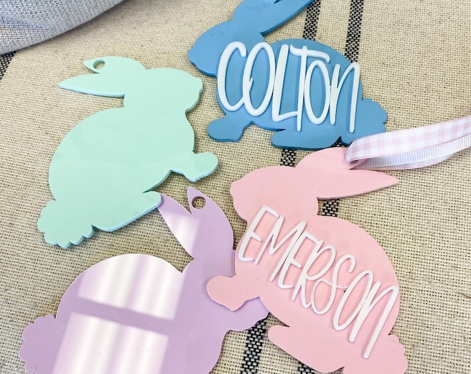 Acrylic Bunny Name Tag - Custom Name