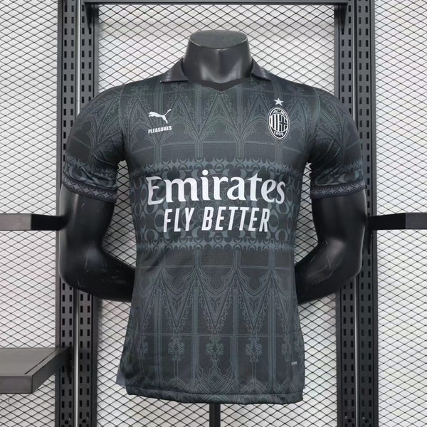 AC Milan Black player version soccer football jersey away championship 2023 2024 limited edition s m l xl xxl new with tag