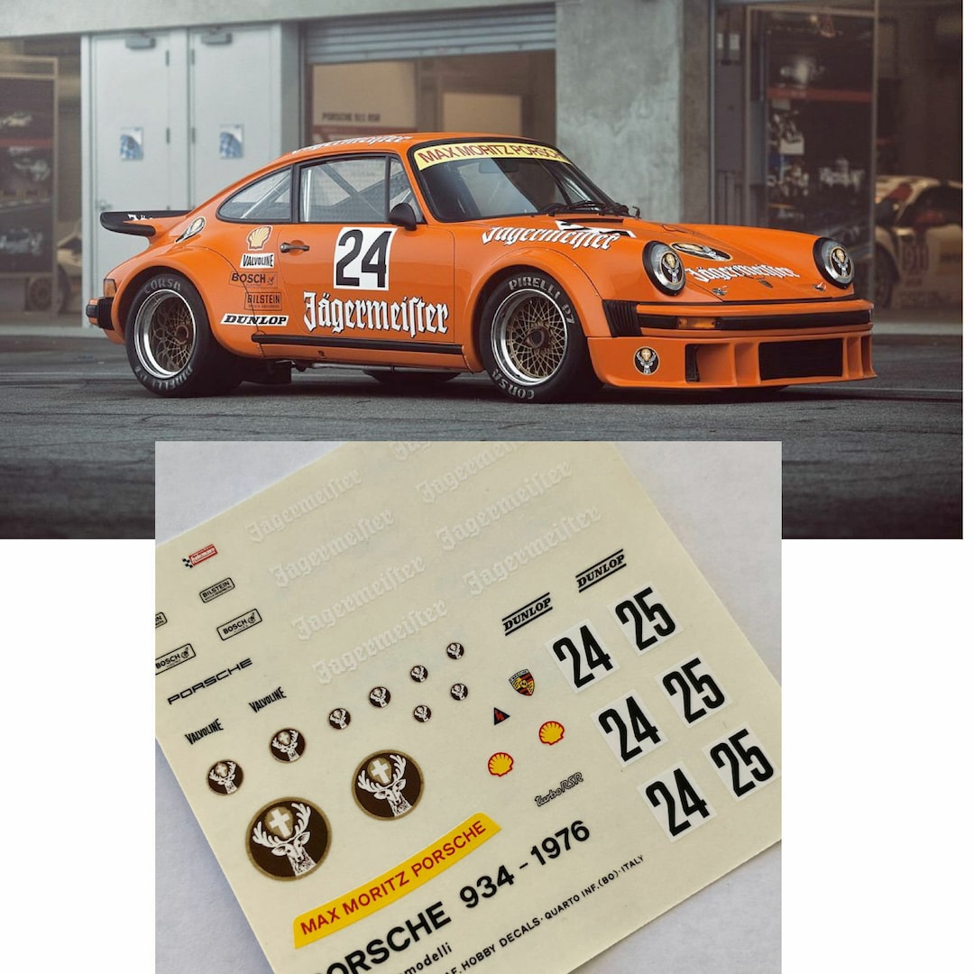 Décalcomanies VM Decals 1/24 Porsche 934 RSR 1976 EU GT Win Cartograf - Pour Maquette Tamiya 11139