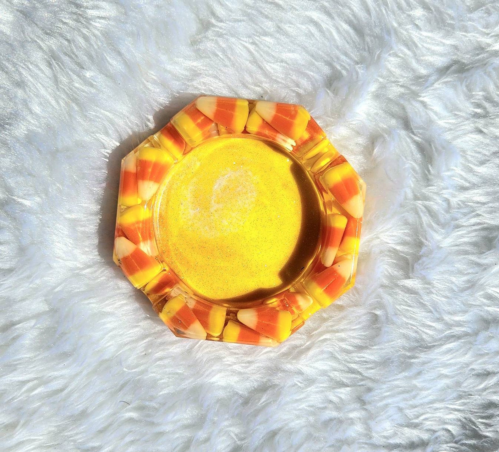 Candy Corn Yellow and Orange Resin Ashtray Great Gift Idea Etsy