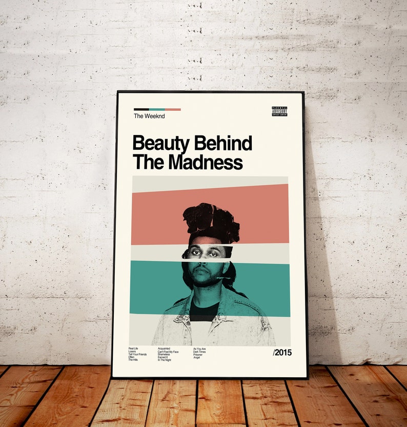 The Weeknd Beauty Behind the Madness Minimalist Poster Etsy