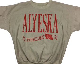Vintage Alaska Alyeska fliessung in die Röhre. Hergestellt in den USA. 100% Baumwolle. Tag als große.