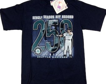 Y2K 2004 Seattle Mariners Ichiro MLB T-shirt. Dead stock, tags still on. Single-season record Seattle Mariners Ichiro. Tagged as a medium.