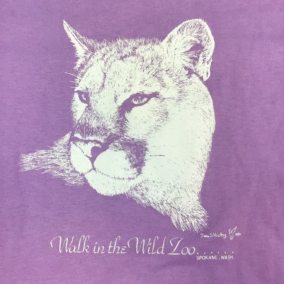 Vintage 1982 Walk in the Wild Zoo Cougar single s… - image 2